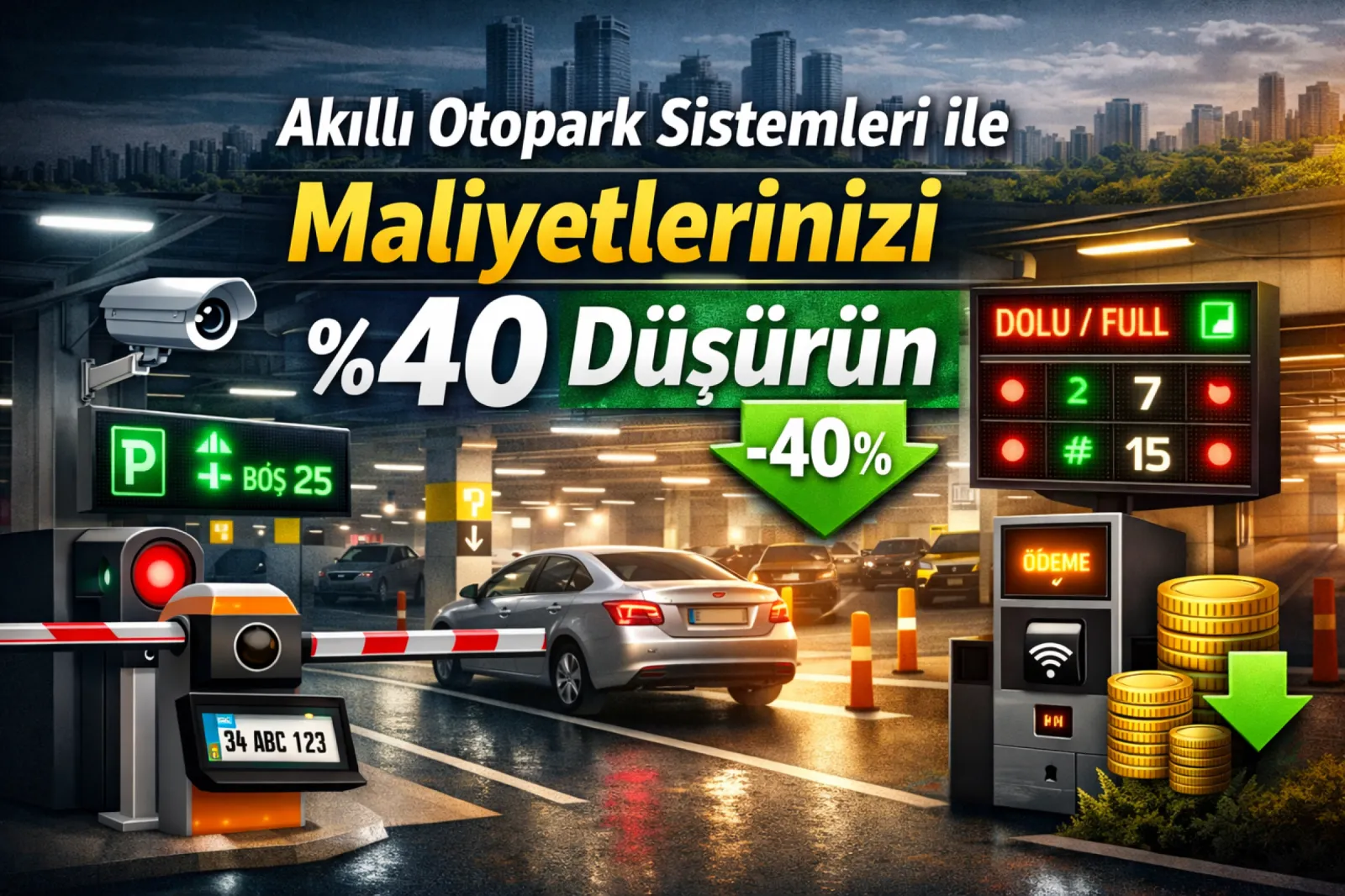 Akıllı Otopark Sistemleri ile Maliyetlerinizi %40 Düşürün
